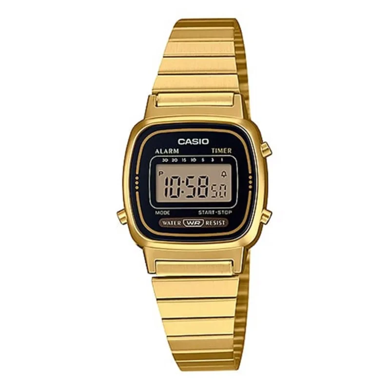 Casio GLU Casual Vintage women's Watch, 30mm, LA670WGA-1DF - Gold